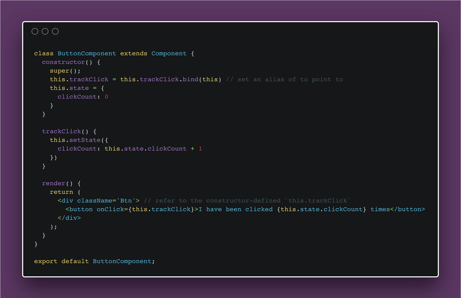 carbon source code showing how to bind with constructor